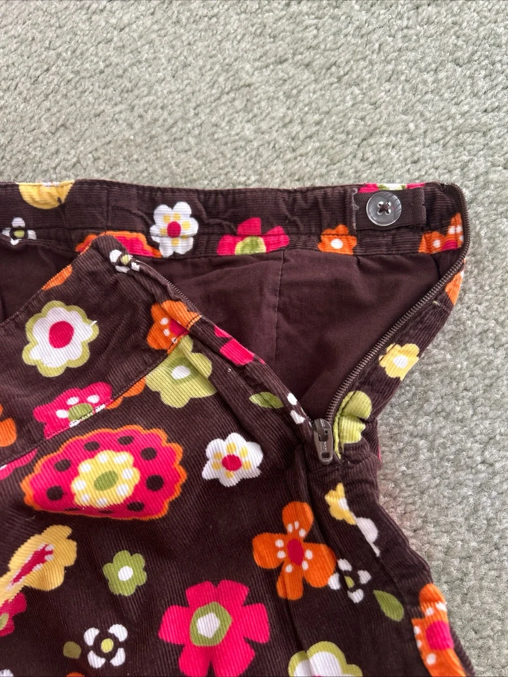 Vintage Gymboree Girls floral corduroy autumn skort size 10